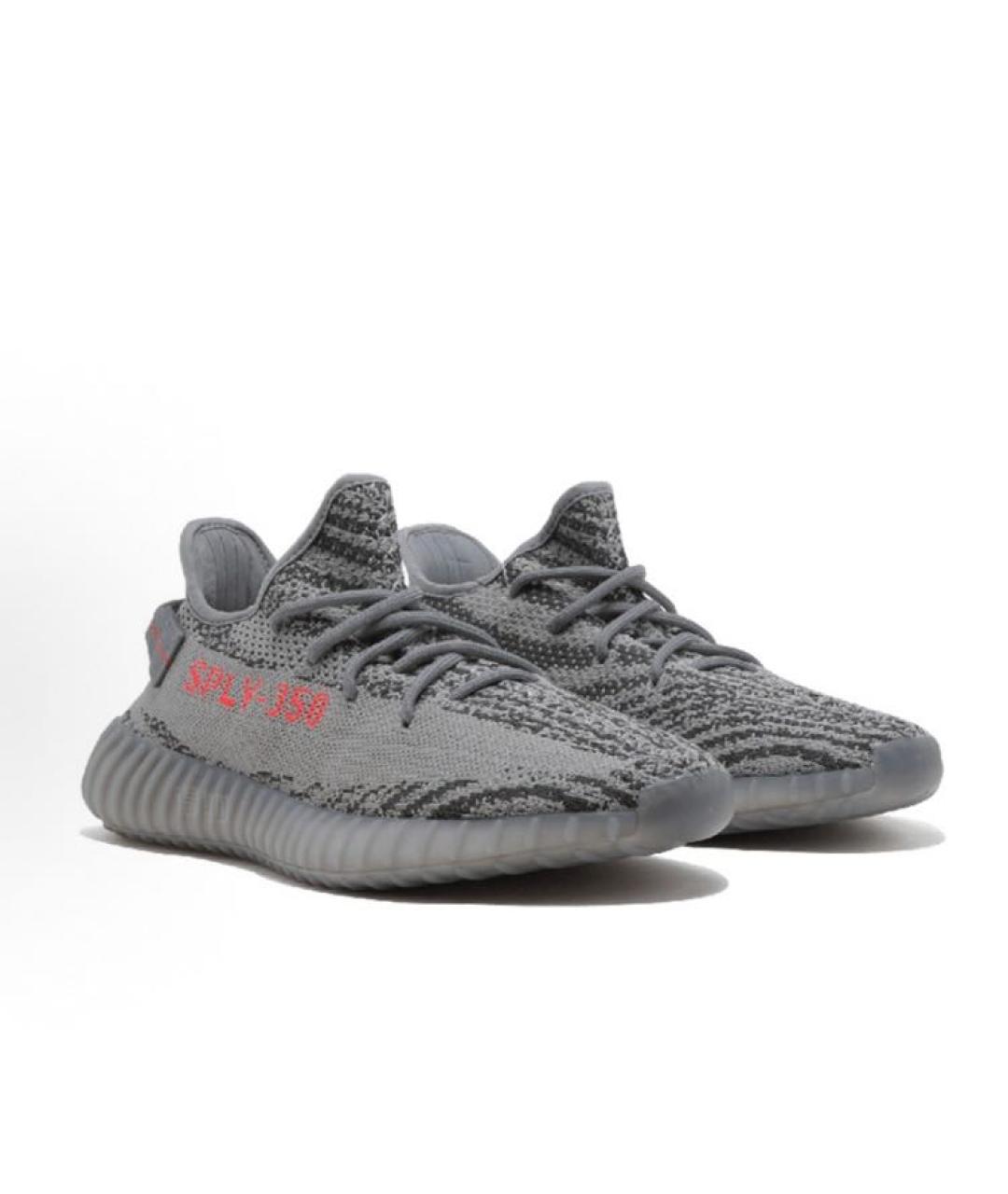 ADIDAS YEEZY Серые текстильные низкие кроссовки / кеды, фото 2