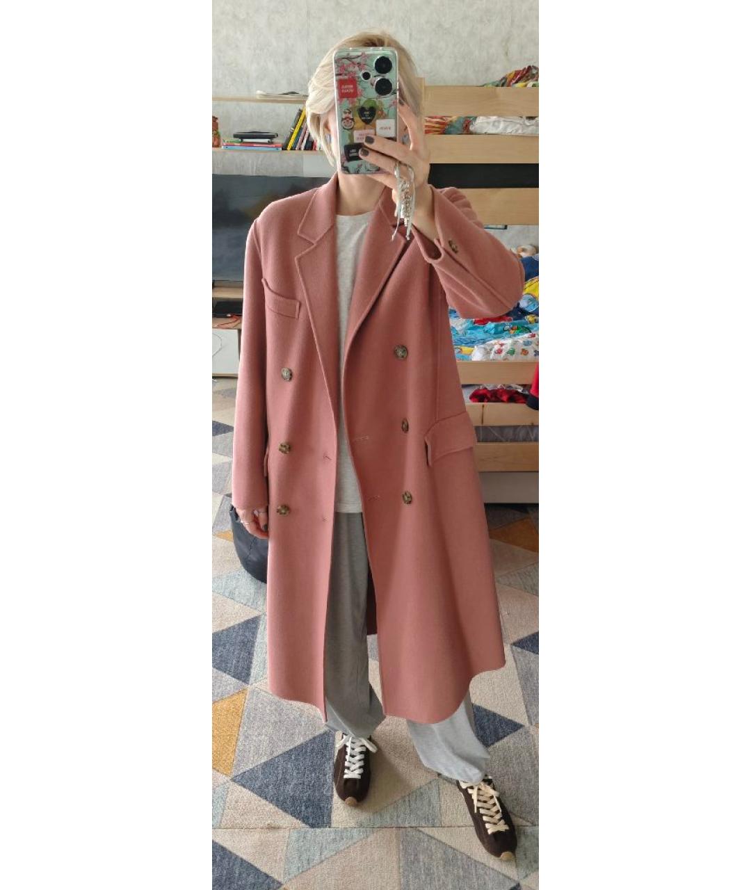 WEEKEND MAX MARA Коралловое шерстяное пальто, фото 4