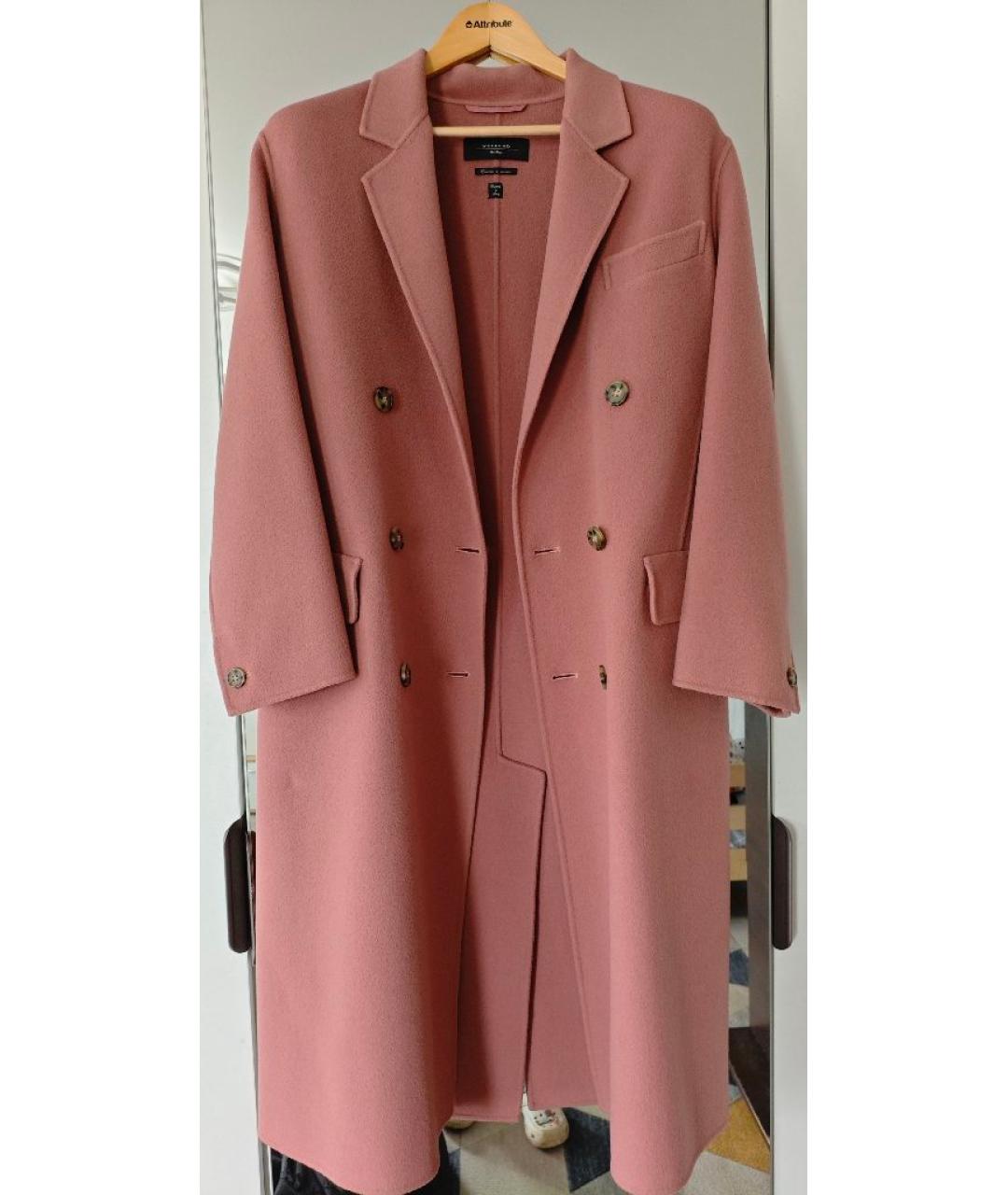 WEEKEND MAX MARA Коралловое шерстяное пальто, фото 10