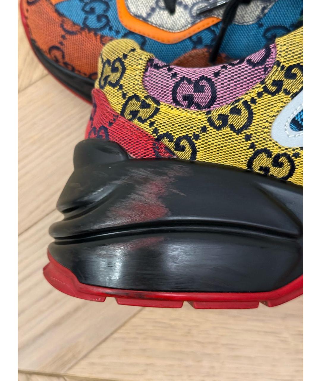 GUCCI Мульти текстильные кроссовки, фото 5