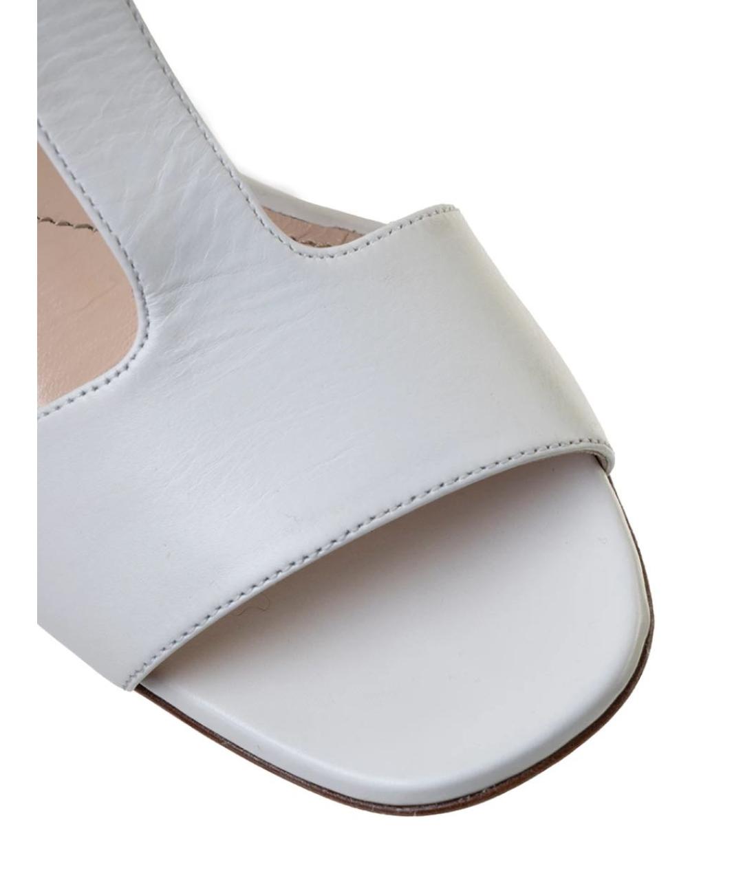 PRADA Белые кожаные босоножки, фото 4