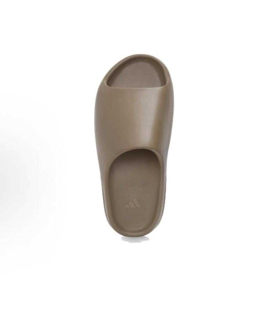 ADIDAS YEEZY Коричневые резиновые шлепанцы, фото 3