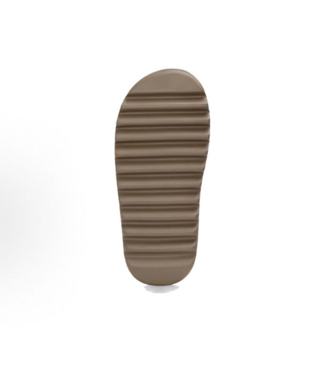 ADIDAS YEEZY Коричневые резиновые шлепанцы, фото 4