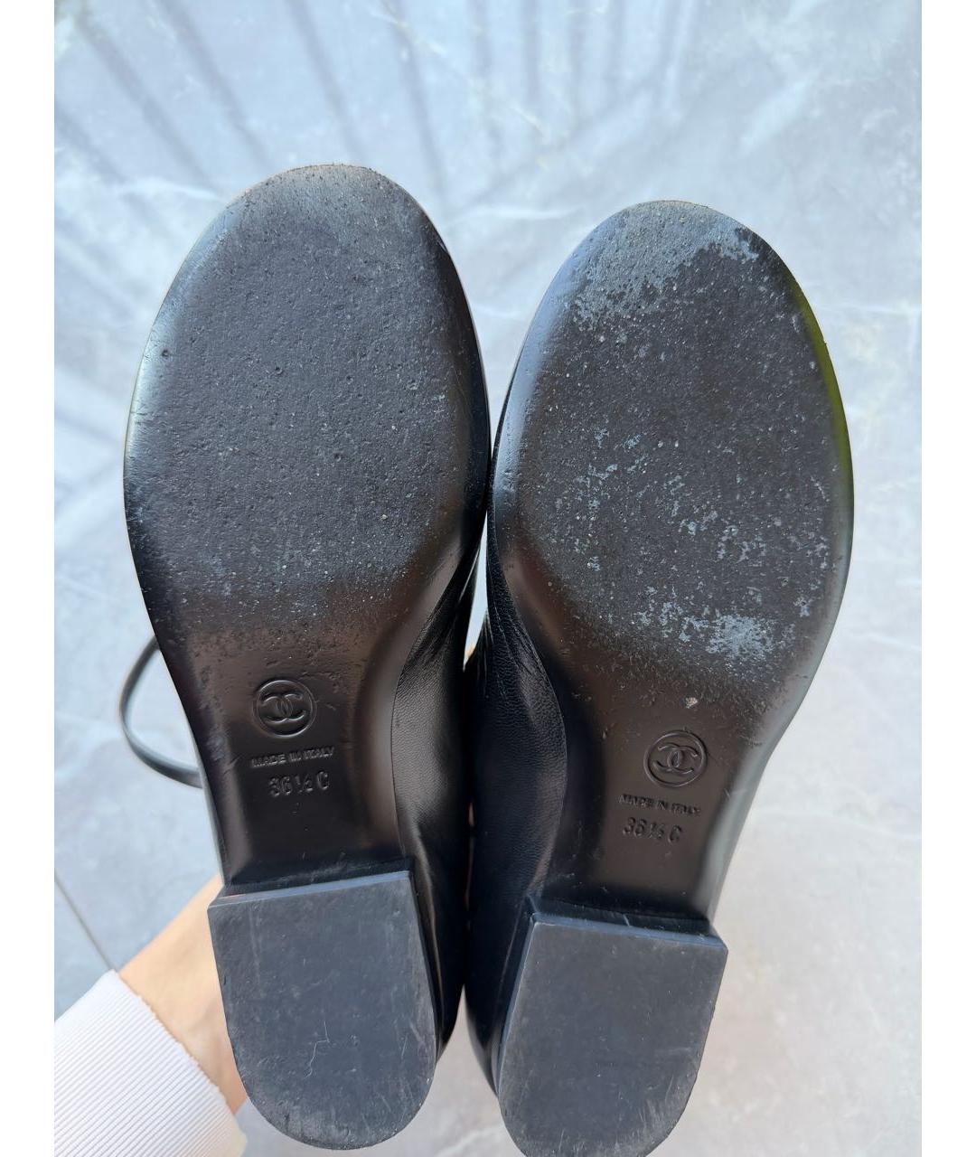 CHANEL Черные кожаные балетки, фото 3