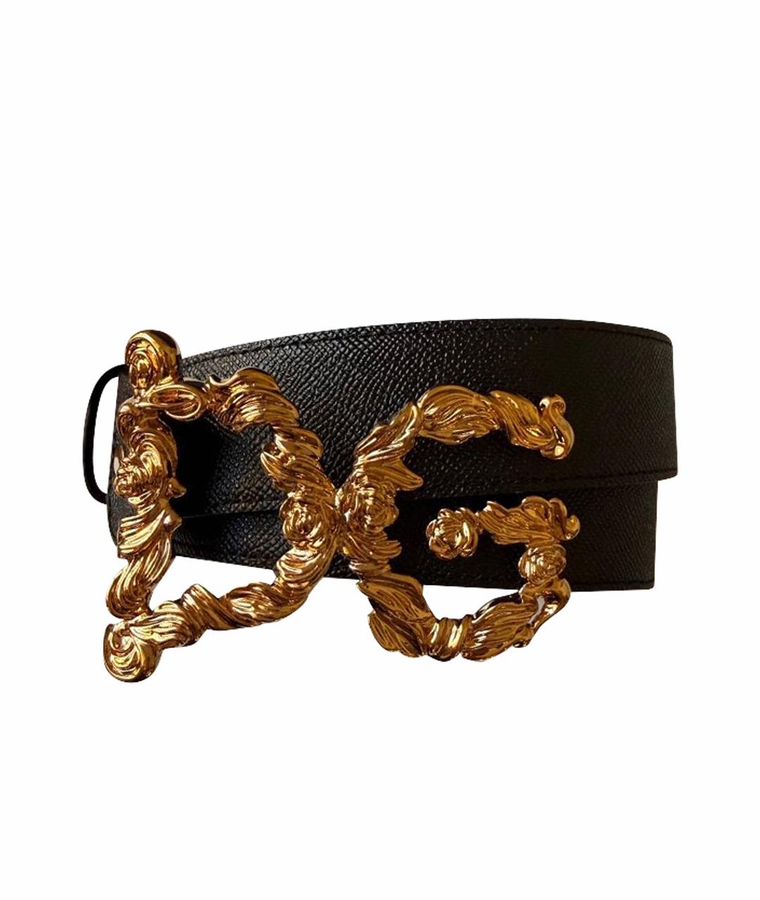 DOLCE&GABBANA Черный кожаный ремень, фото 1