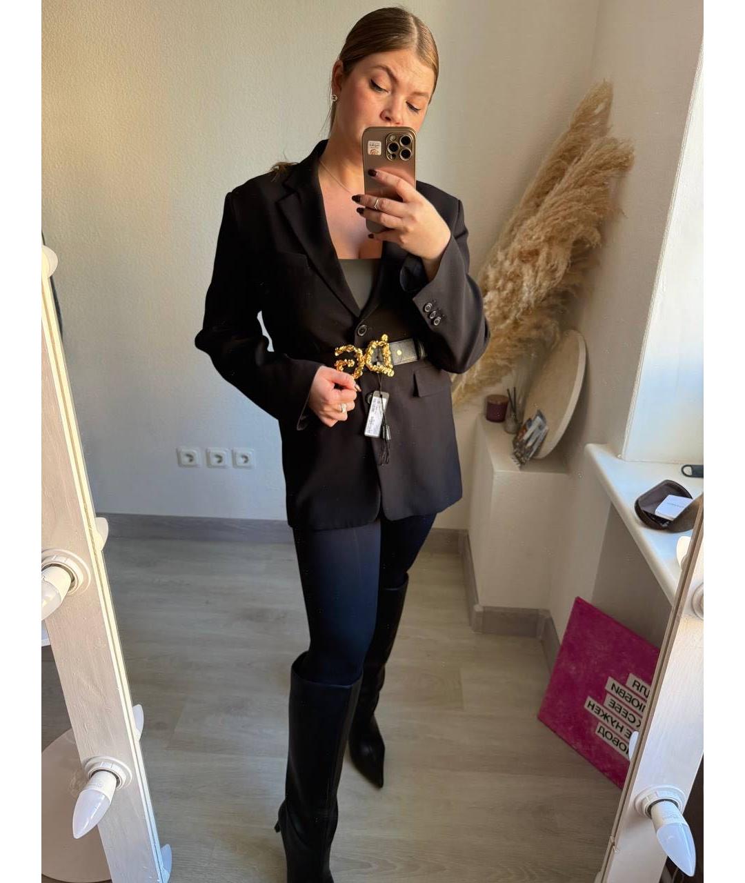 DOLCE&GABBANA Черный кожаный ремень, фото 4