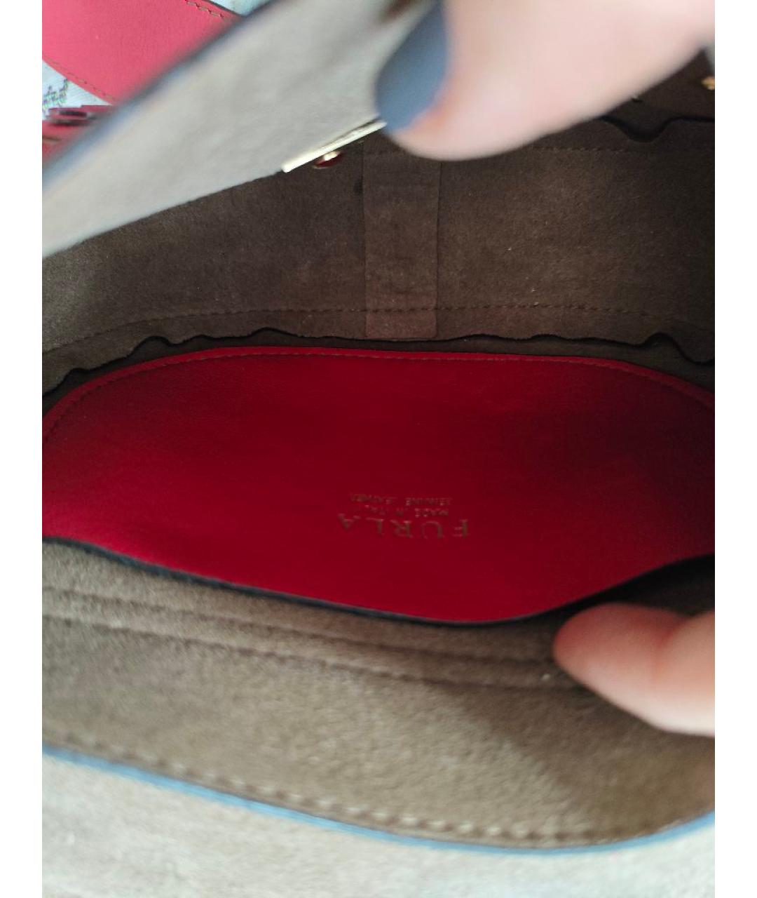 FURLA Красная кожаная сумка через плечо, фото 3