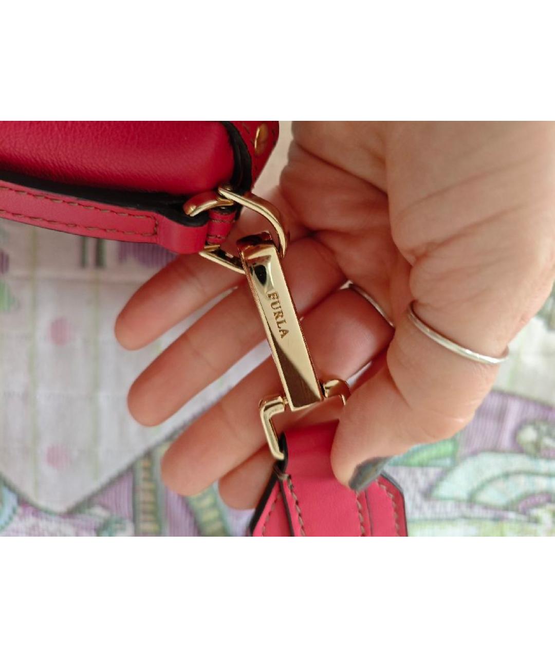FURLA Красная кожаная сумка через плечо, фото 8