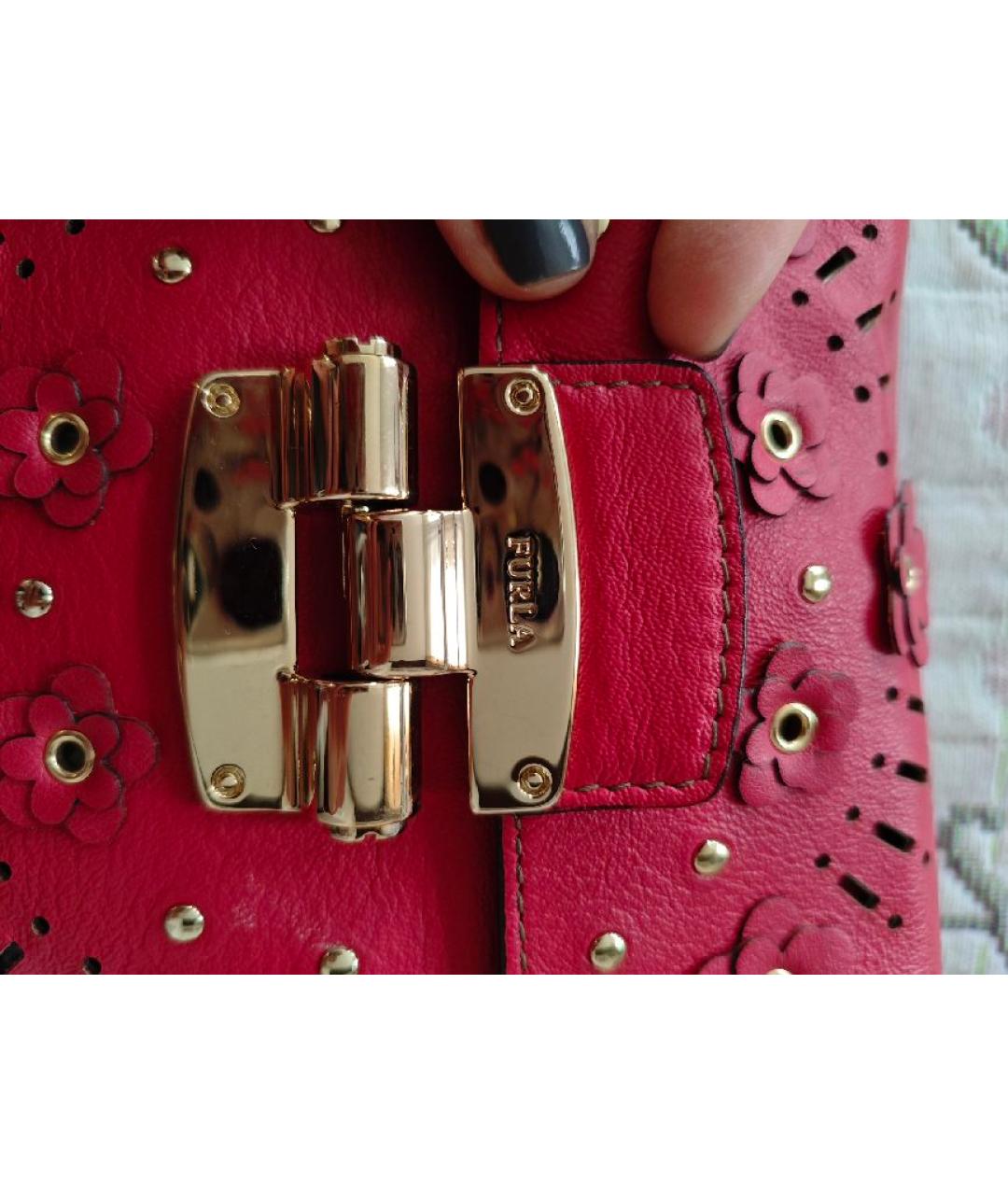 FURLA Красная кожаная сумка через плечо, фото 4