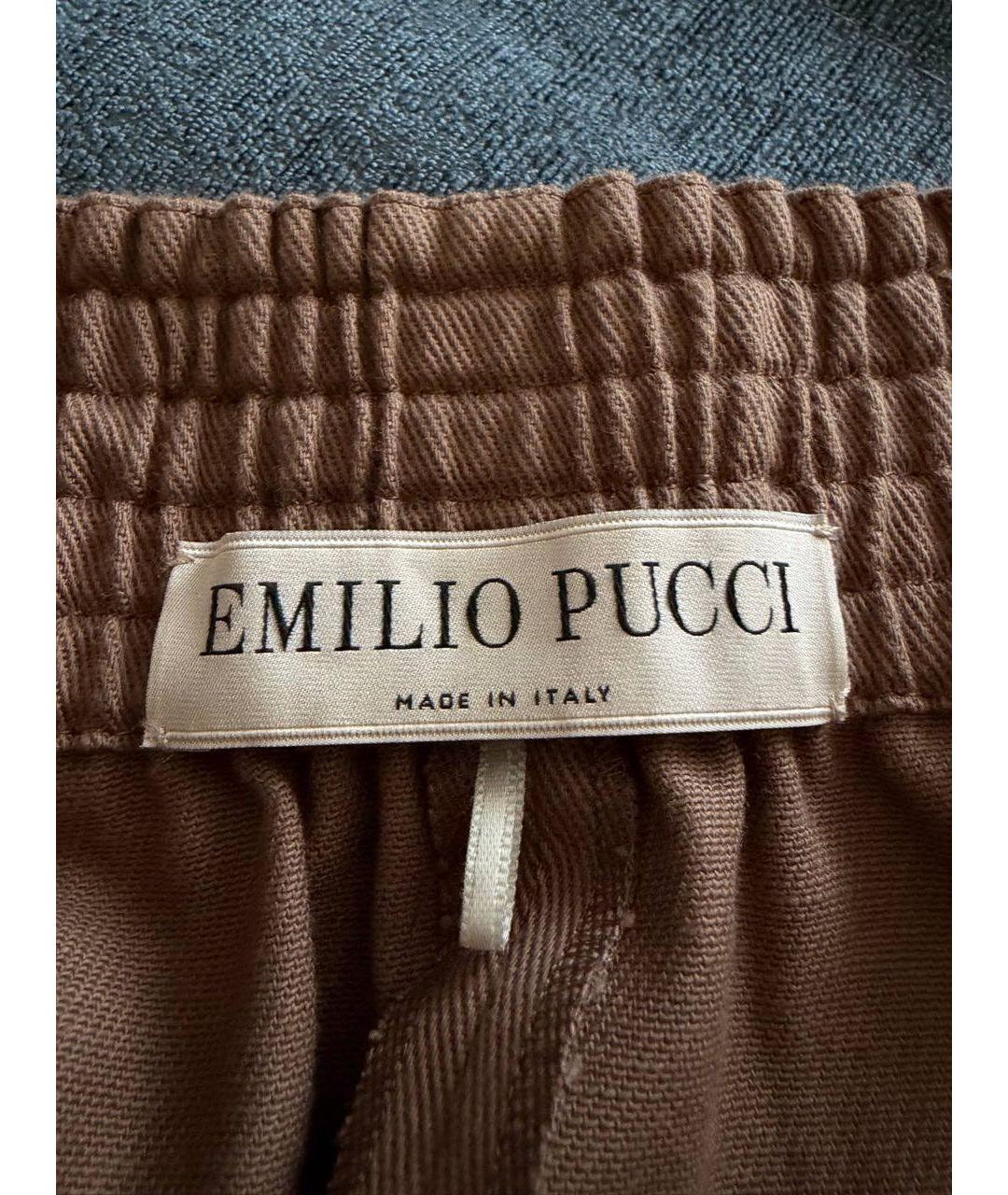 EMILIO PUCCI Коричневые хлопковые шорты, фото 4