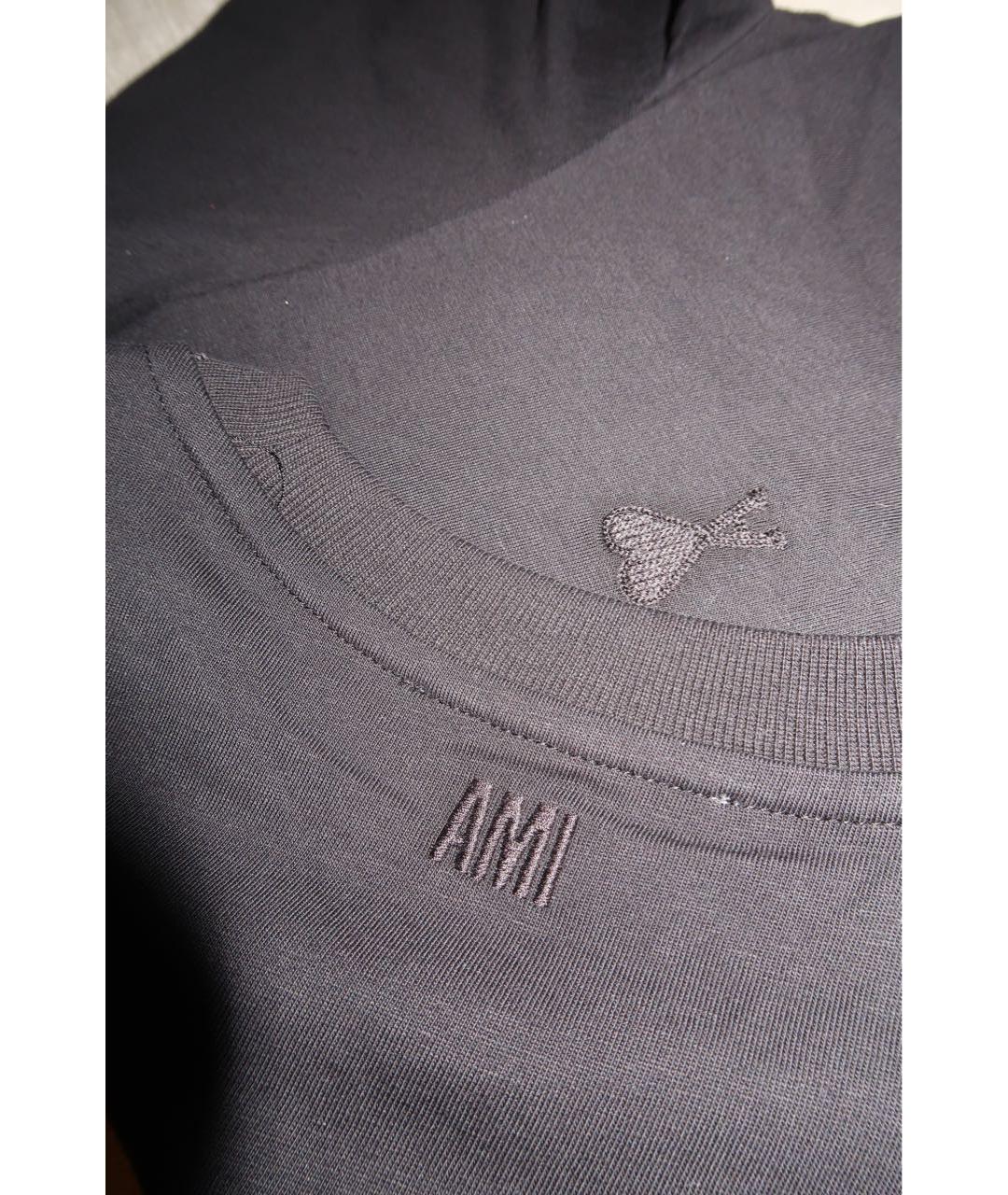 Ami Paris Черная хлопковая футболка, фото 4