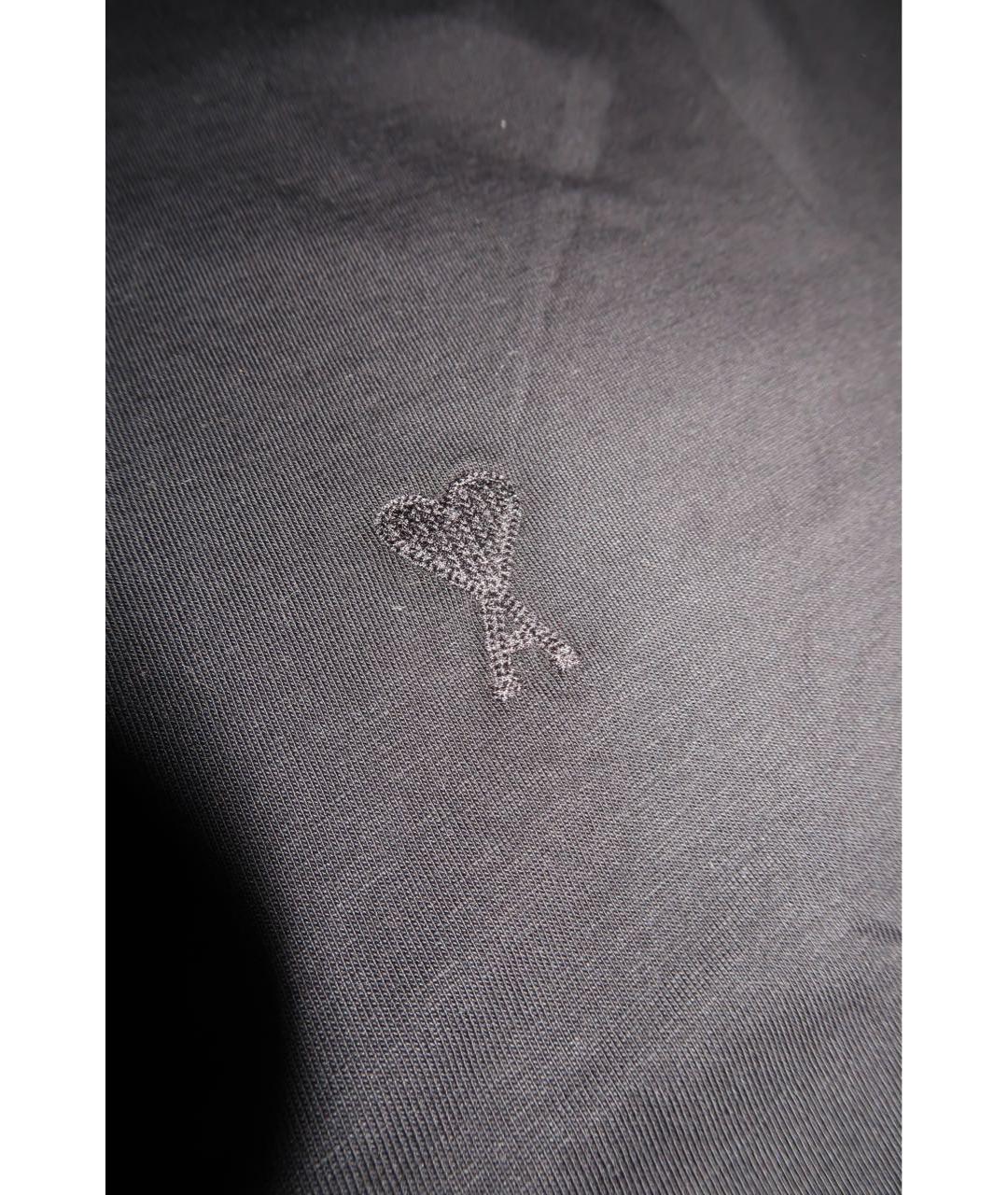 Ami Paris Черная хлопковая футболка, фото 2