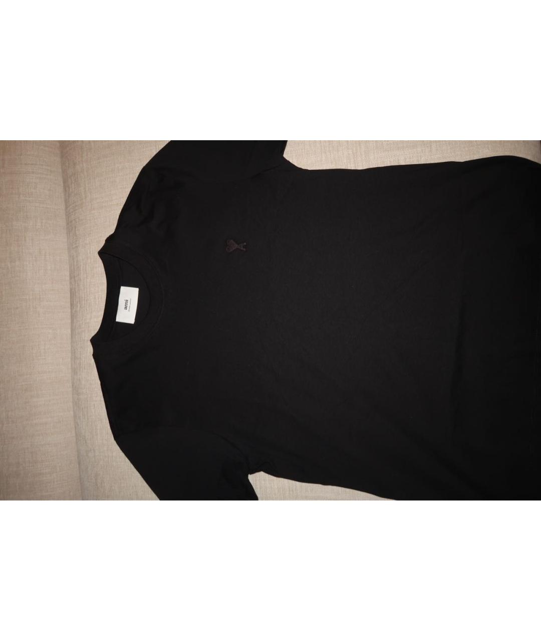 Ami Paris Черная хлопковая футболка, фото 5