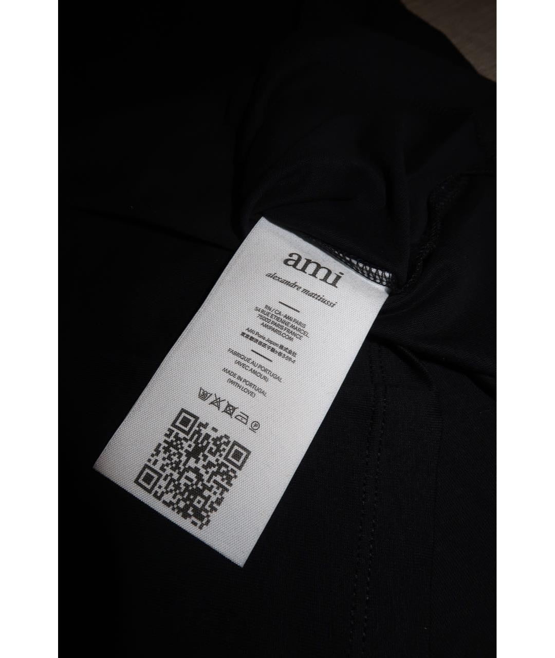 Ami Paris Черная хлопковая футболка, фото 3