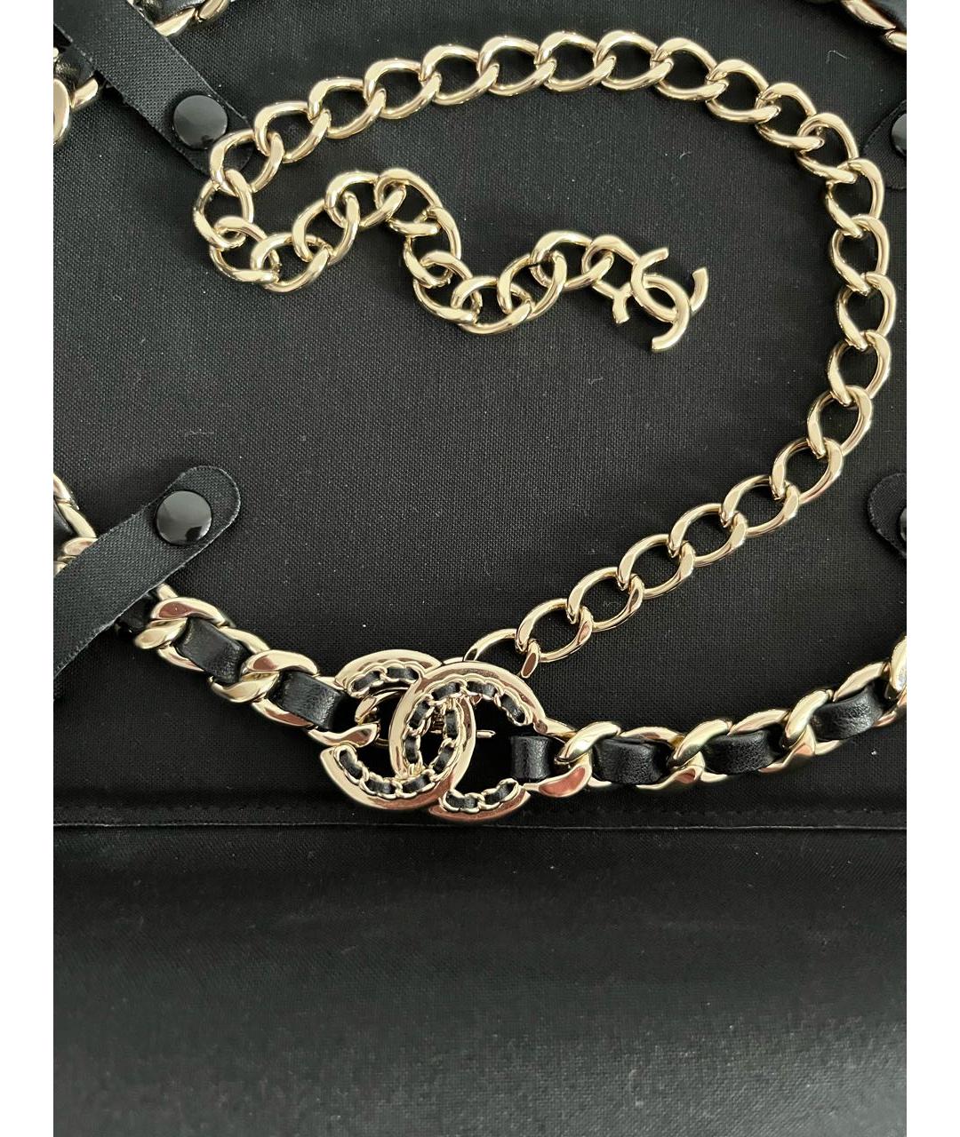 CHANEL Черный кожаный ремень, фото 3