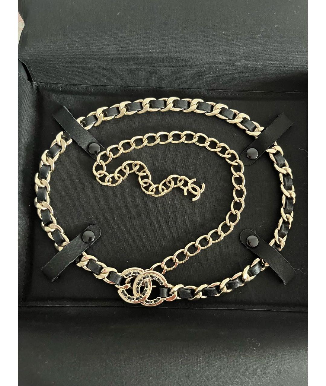 CHANEL Черный кожаный ремень, фото 2