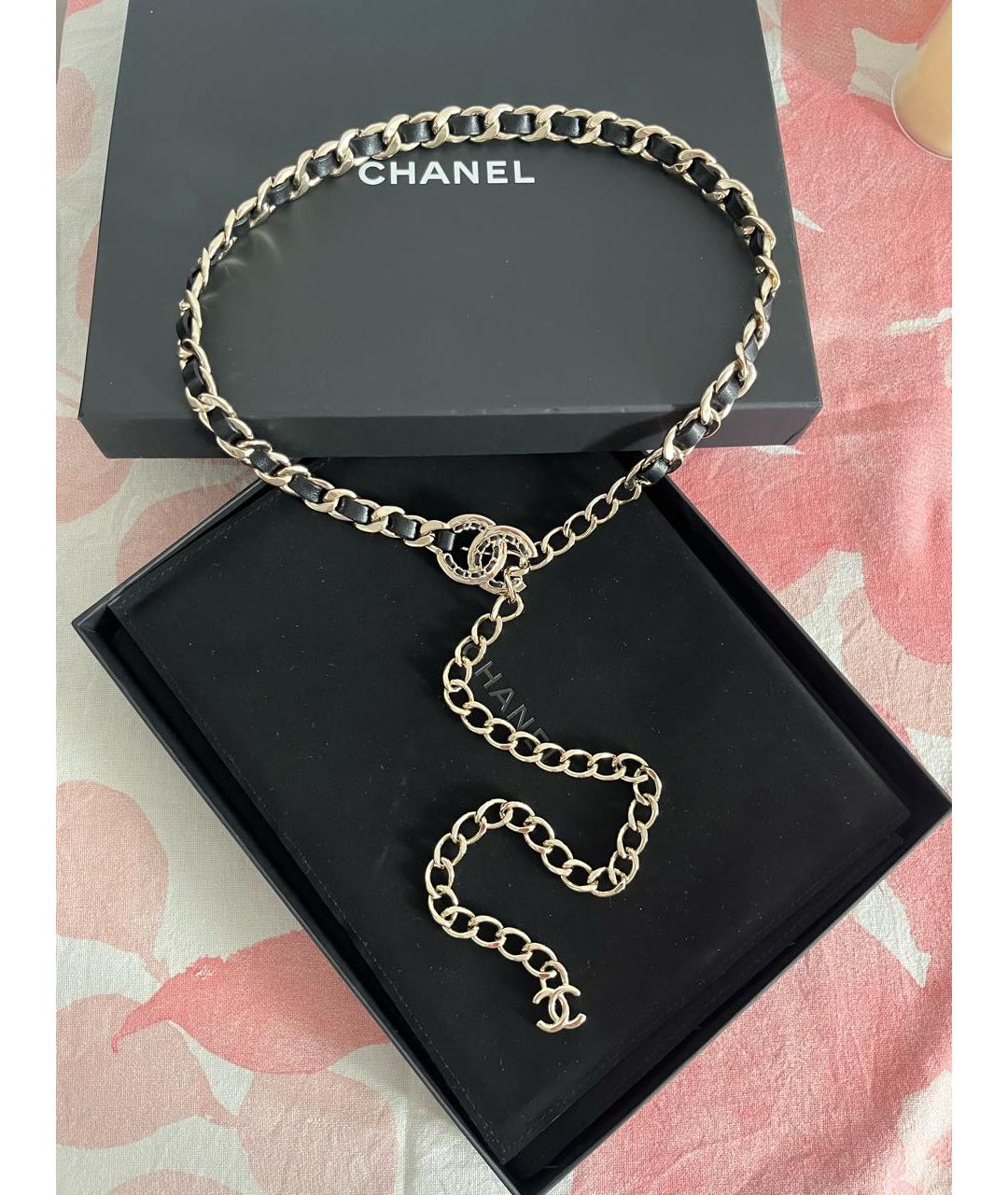 CHANEL Черный кожаный ремень, фото 4