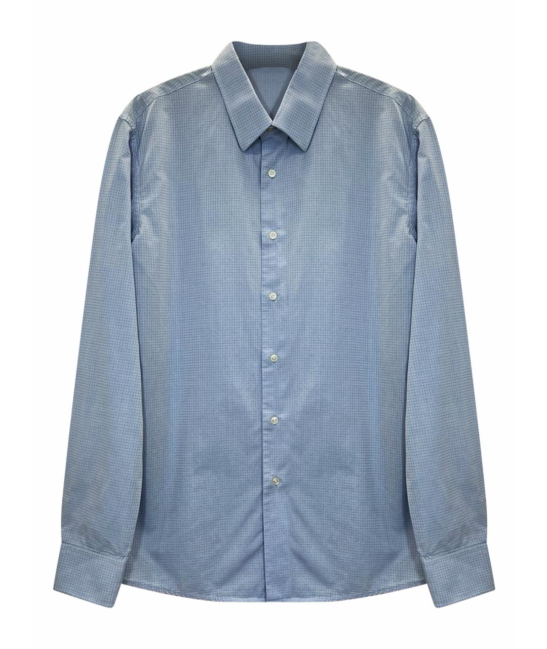 BRIONI Голубая хлопковая классическая рубашка, фото 1