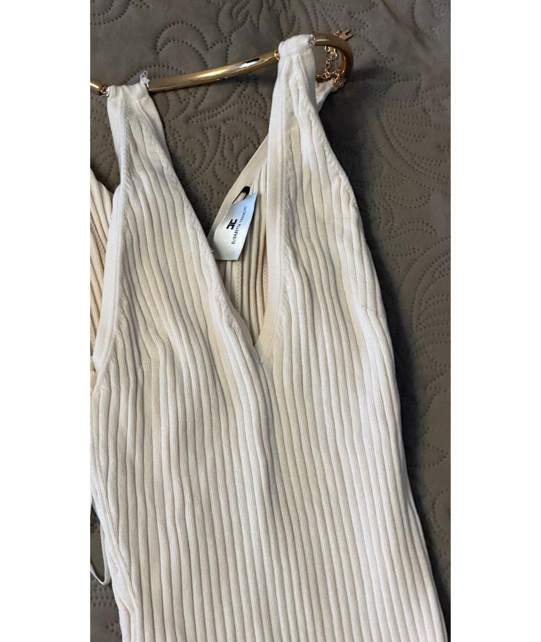 ELISABETTA FRANCHI Бежевое коктейльное платье, фото 3