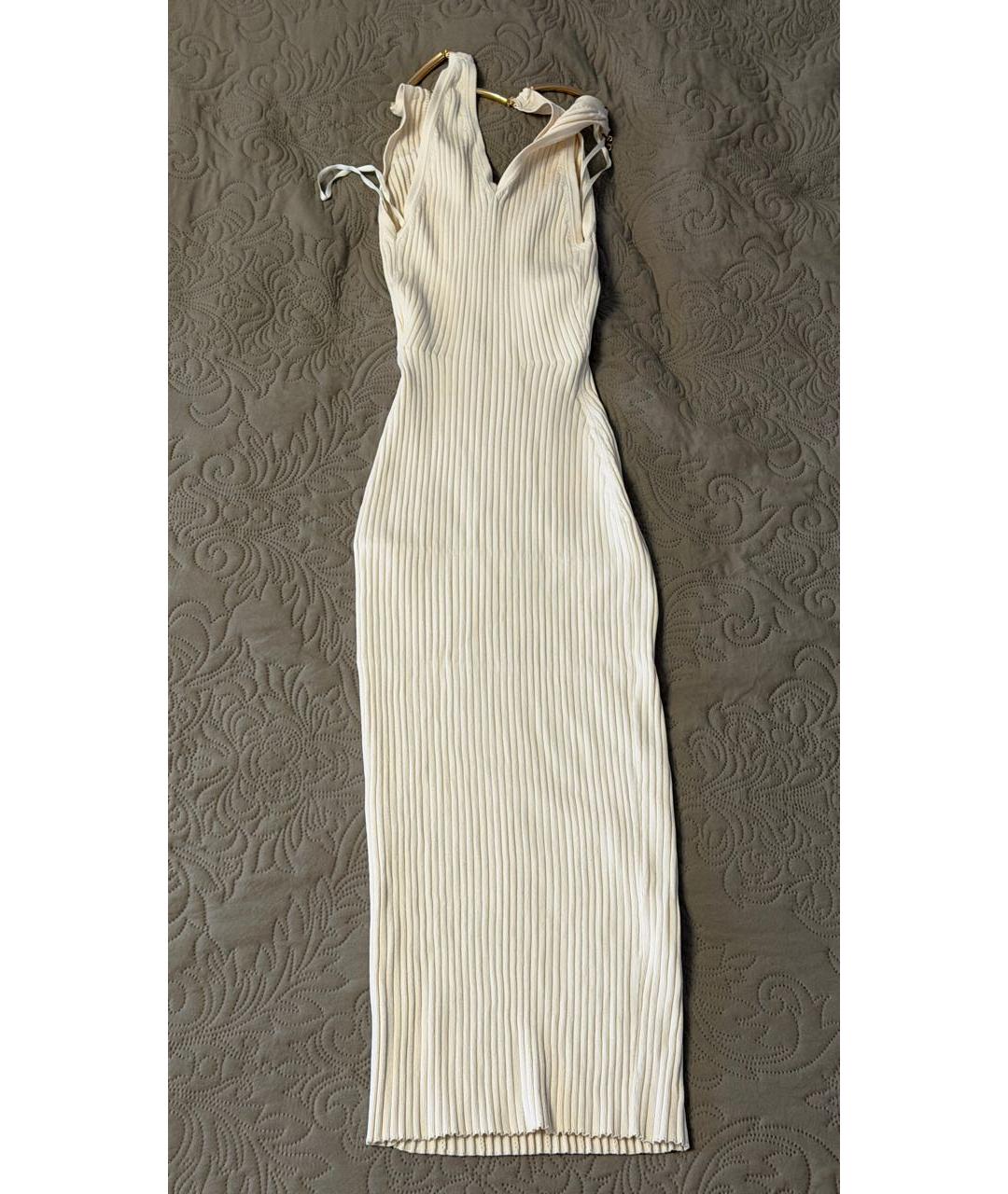 ELISABETTA FRANCHI Бежевое коктейльное платье, фото 4