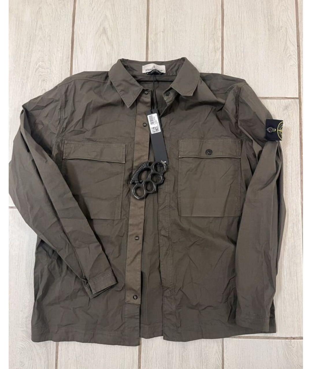 STONE ISLAND Коричневая хлопковая куртка, фото 5