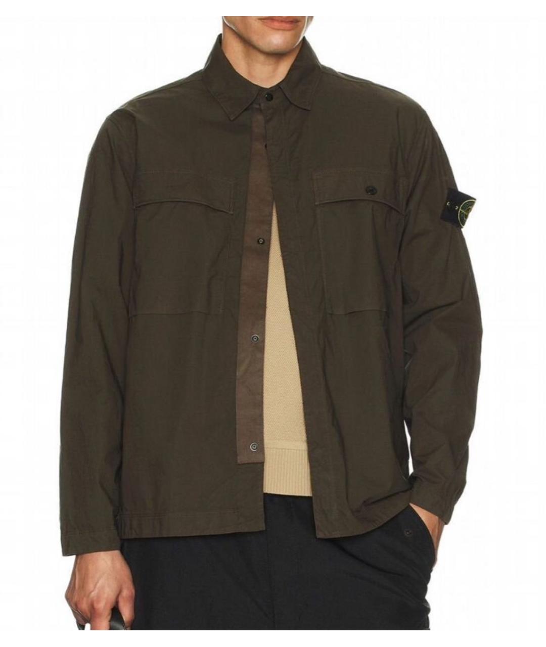 STONE ISLAND Коричневая хлопковая куртка, фото 4