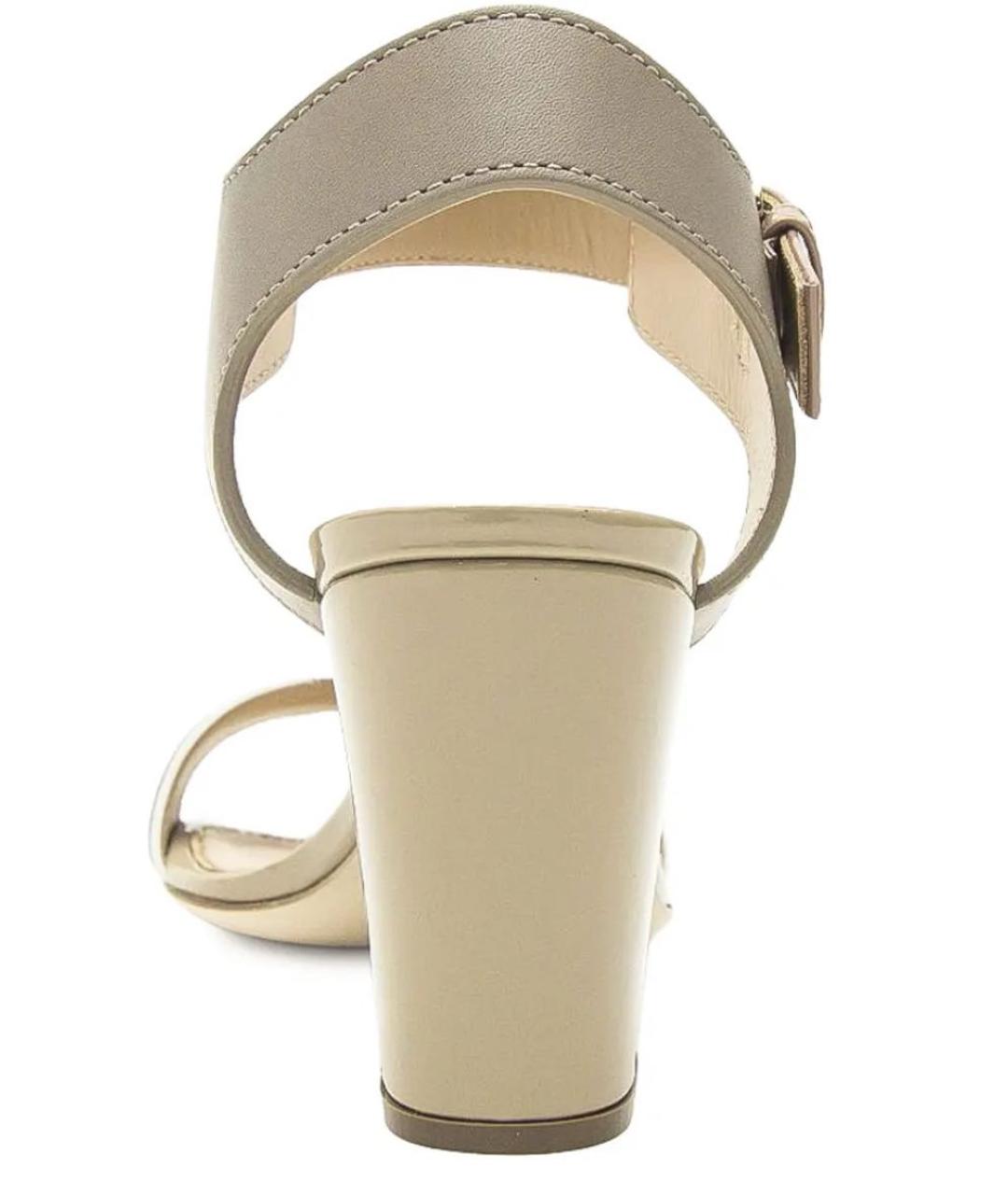 SERGIO ROSSI Бежевые кожаные босоножки, фото 5