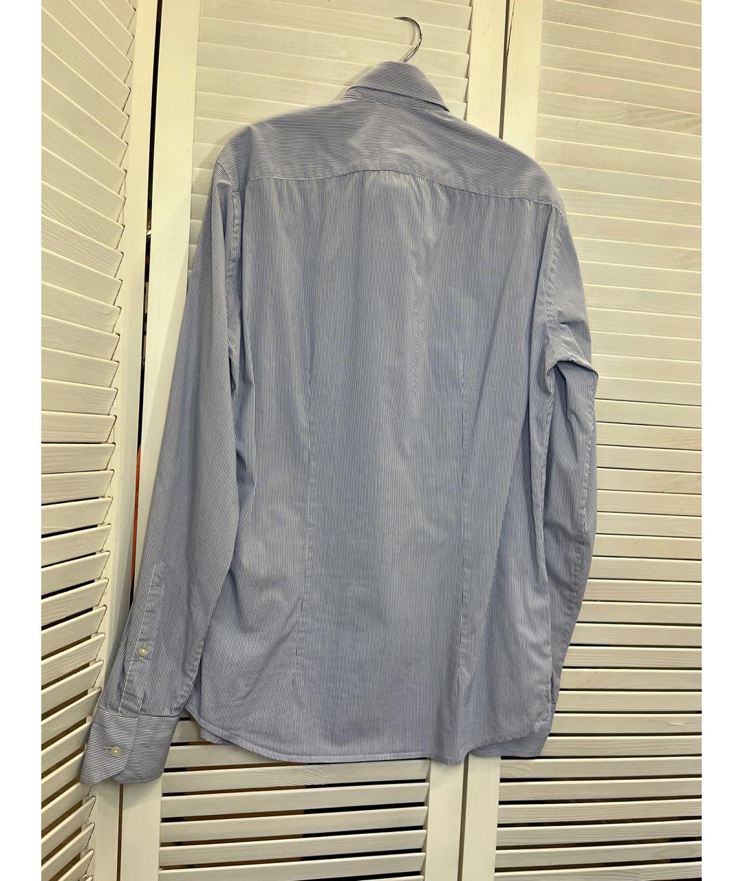 TRUSSARDI Синяя хлопковая классическая рубашка, фото 3