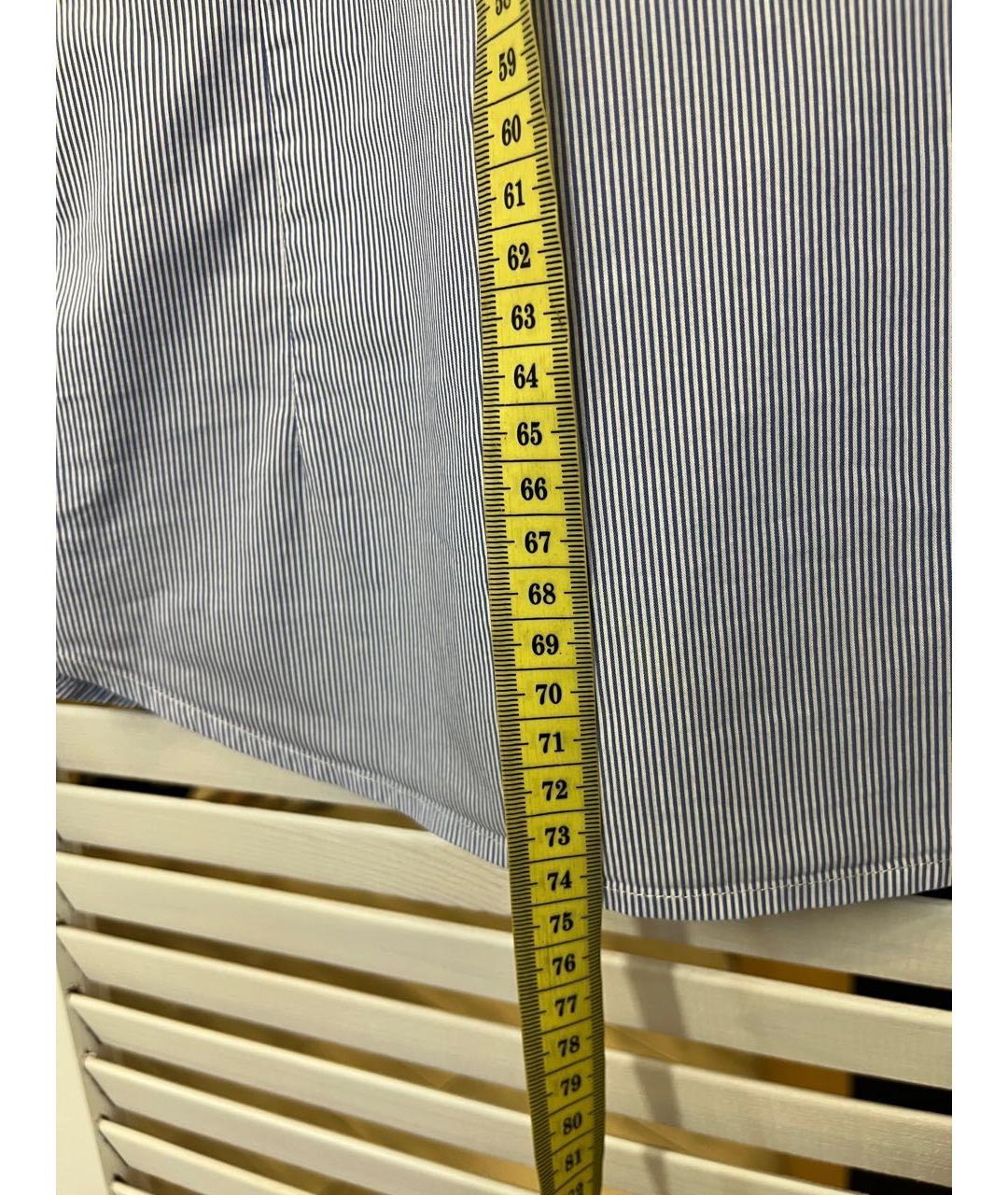 TRUSSARDI Синяя хлопковая классическая рубашка, фото 4