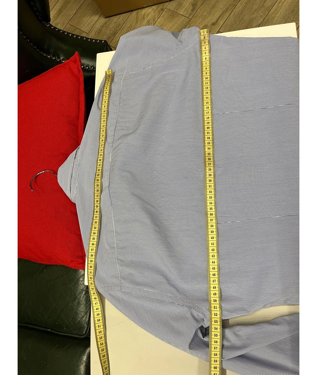 TRUSSARDI Синяя хлопковая классическая рубашка, фото 6