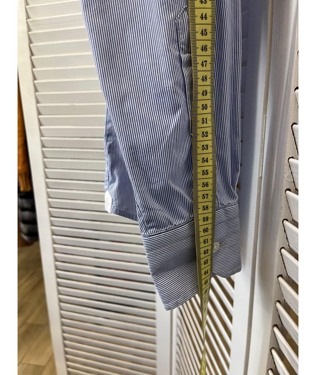 TRUSSARDI Синяя хлопковая классическая рубашка, фото 5