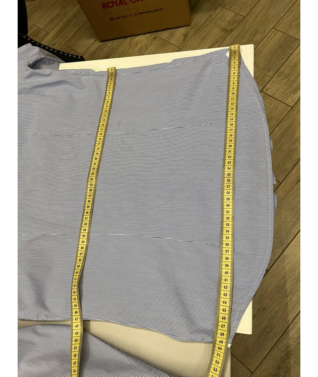 TRUSSARDI Синяя хлопковая классическая рубашка, фото 7