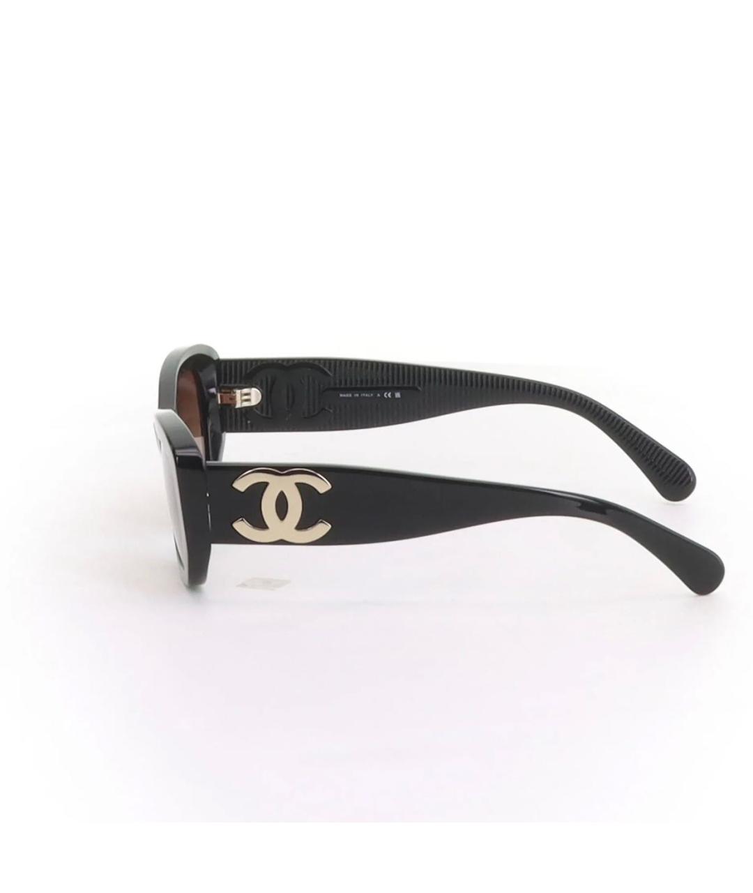 CHANEL Черные пластиковые солнцезащитные очки, фото 2