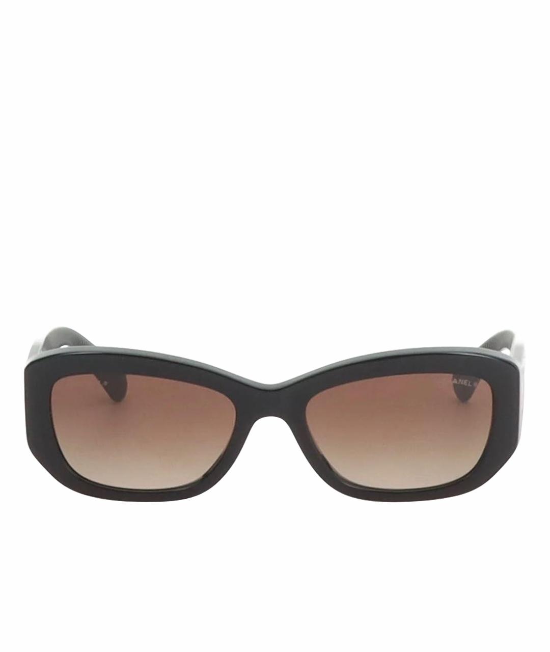 CHANEL Черные пластиковые солнцезащитные очки, фото 1