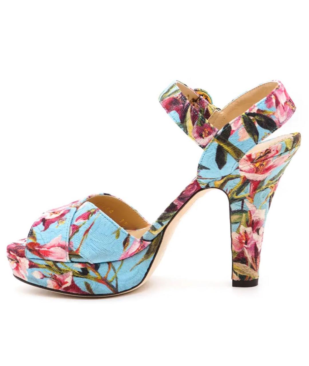 DOLCE&GABBANA Мульти текстильные босоножки, фото 6