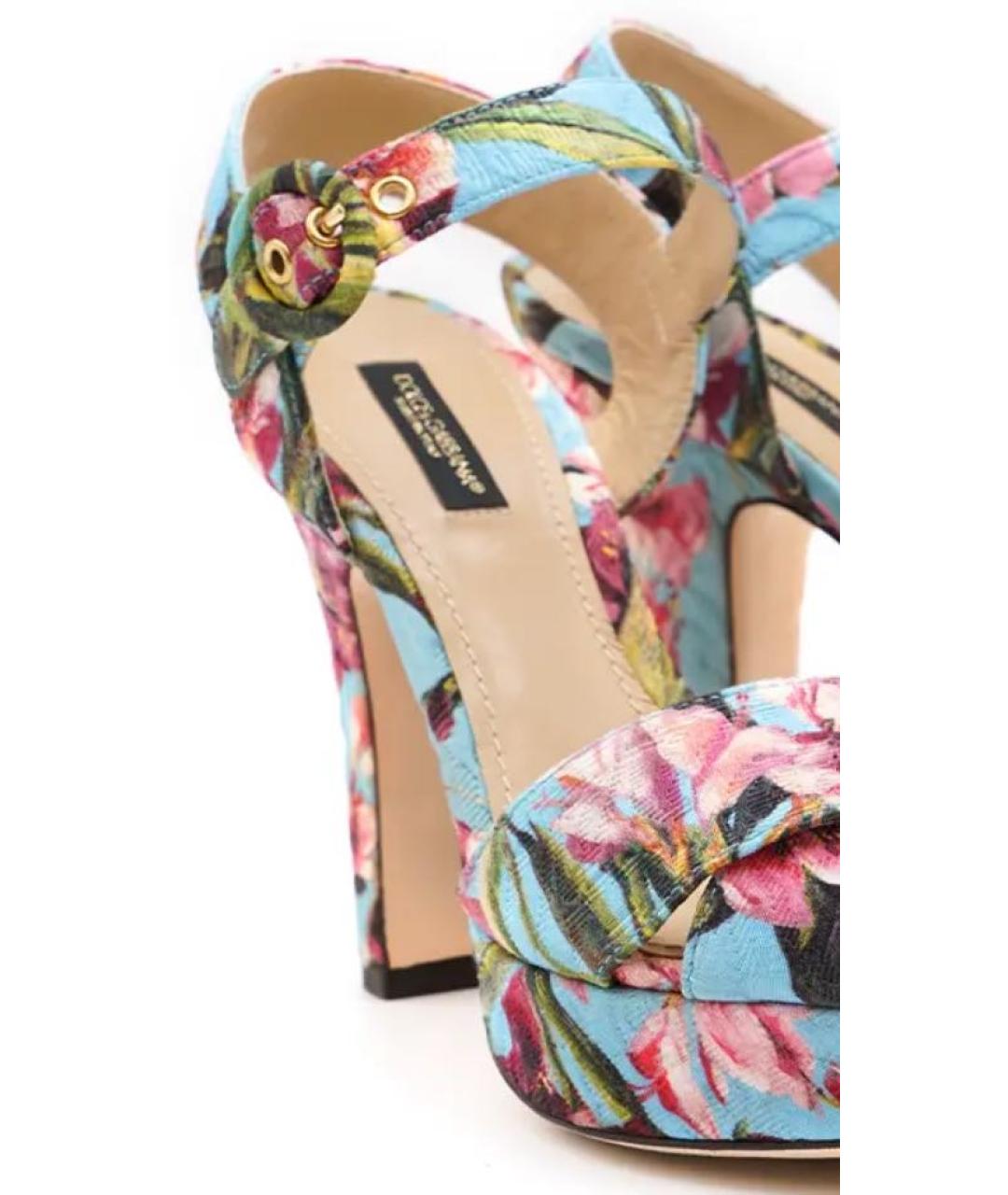 DOLCE&GABBANA Мульти текстильные босоножки, фото 7