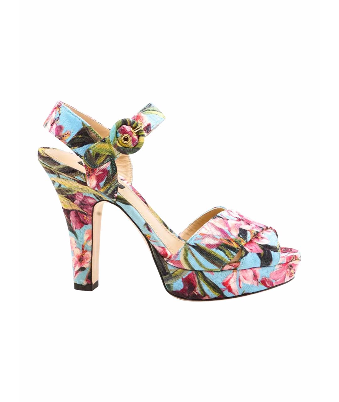 DOLCE&GABBANA Мульти текстильные босоножки, фото 1