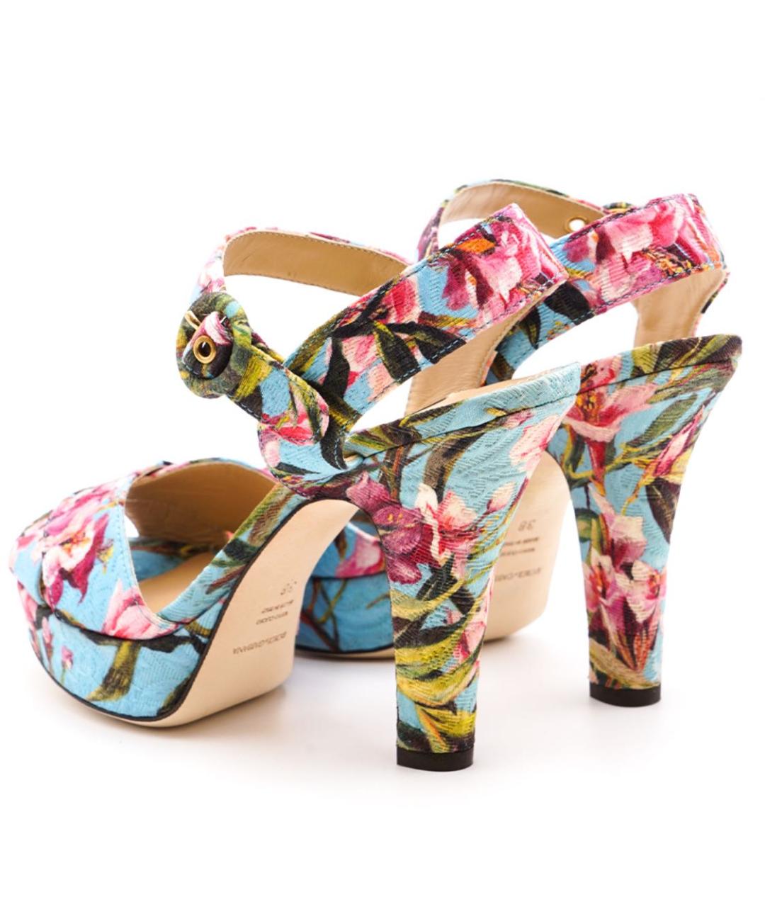 DOLCE&GABBANA Мульти текстильные босоножки, фото 4