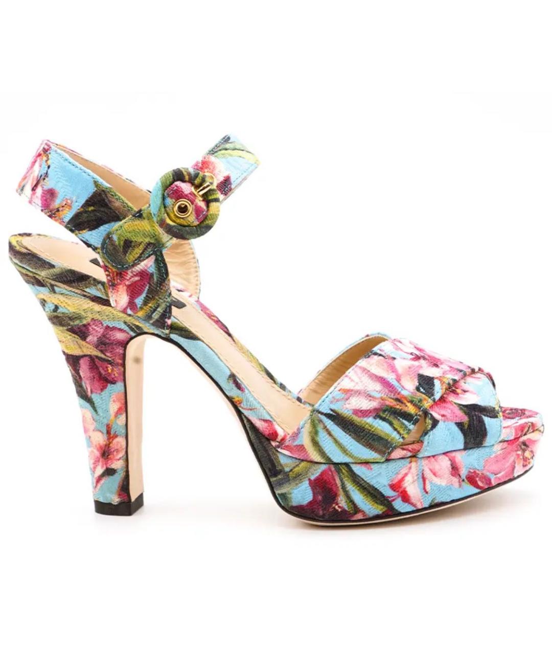 DOLCE&GABBANA Мульти текстильные босоножки, фото 8