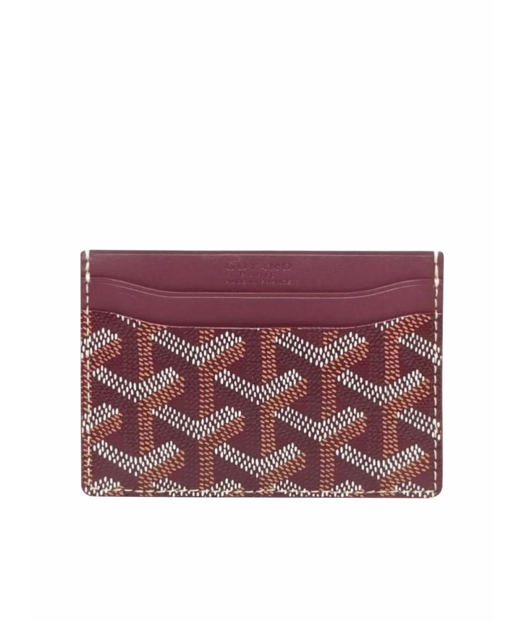 GOYARD Бордовый кожаный кардхолдер, фото 1