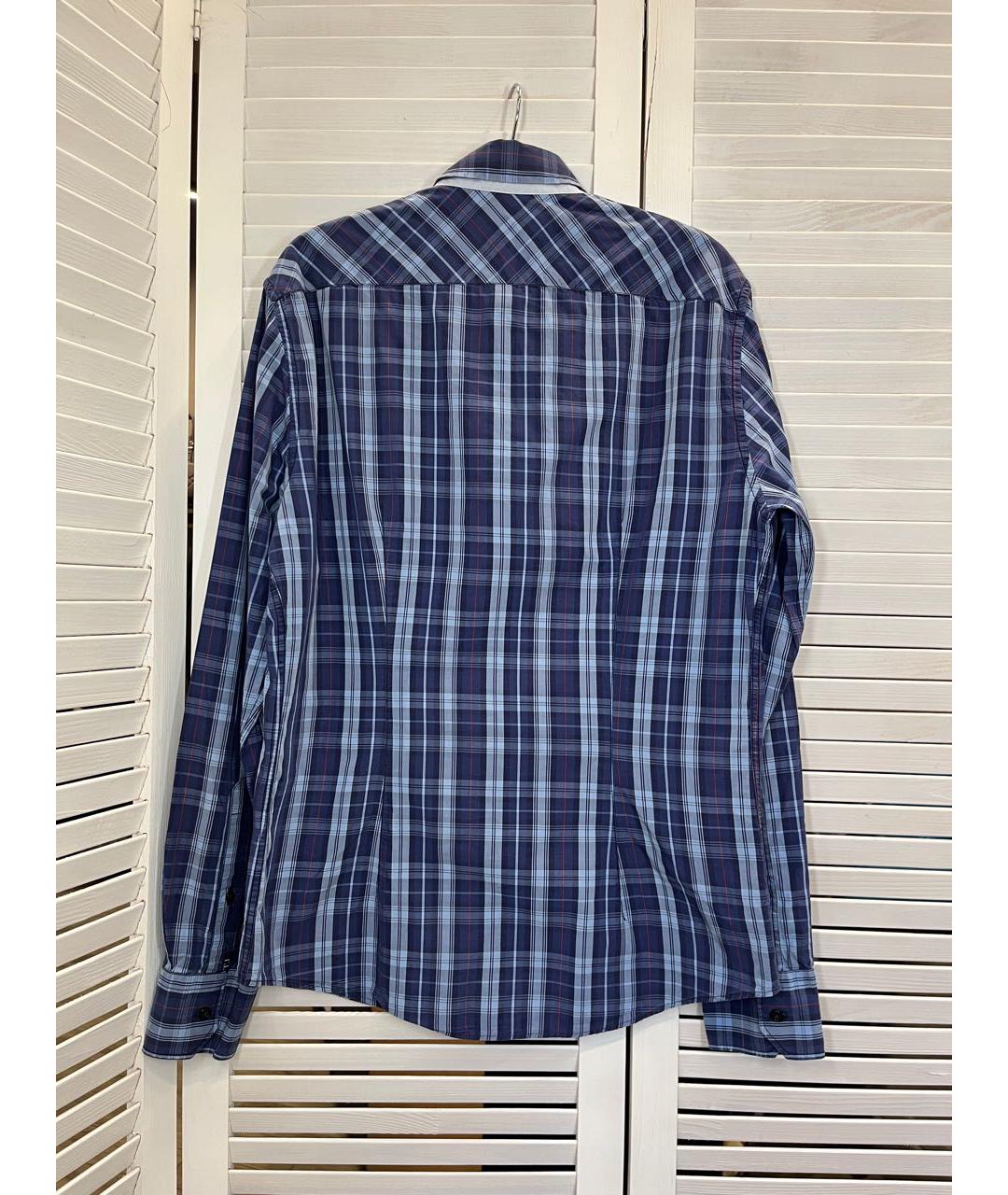 TRUSSARDI JEANS Синяя хлопковая кэжуал рубашка, фото 7