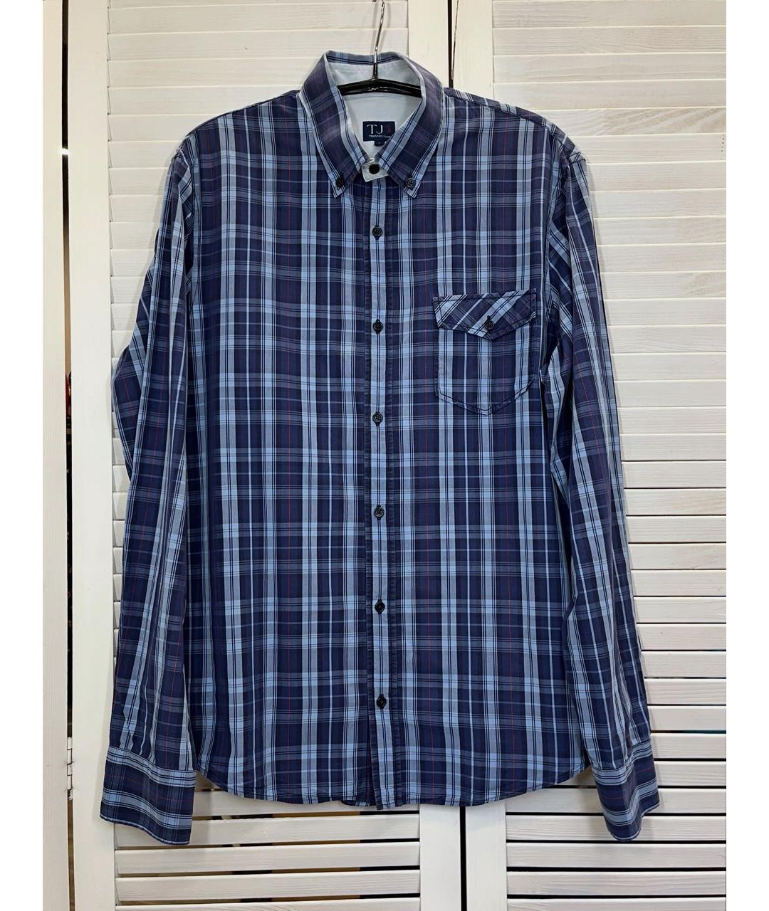 TRUSSARDI JEANS Синяя хлопковая кэжуал рубашка, фото 9