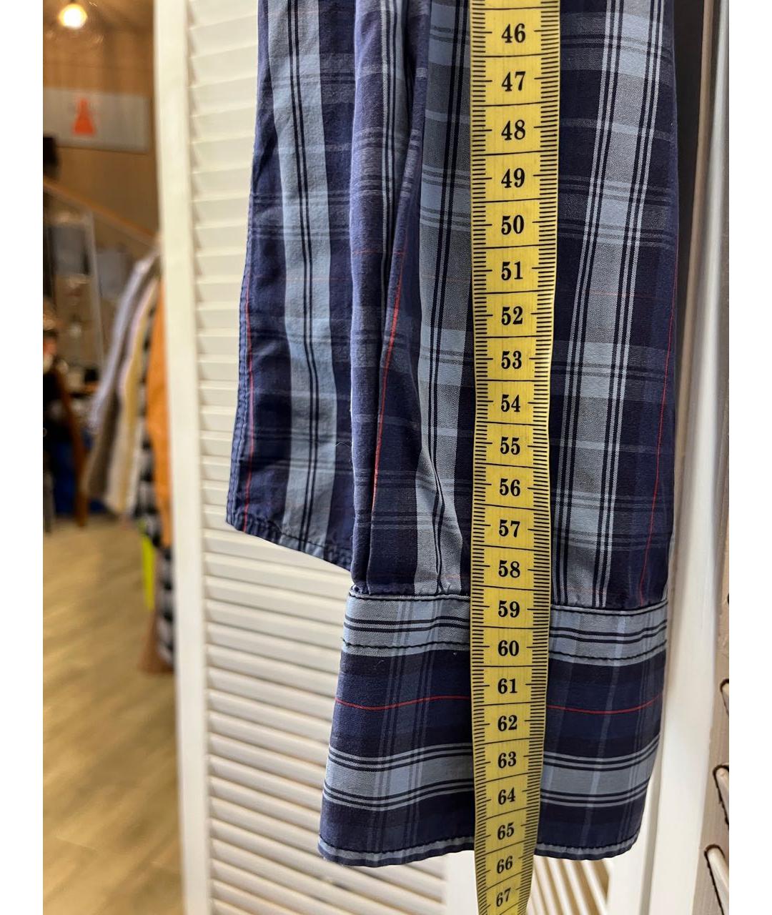 TRUSSARDI JEANS Синяя хлопковая кэжуал рубашка, фото 5