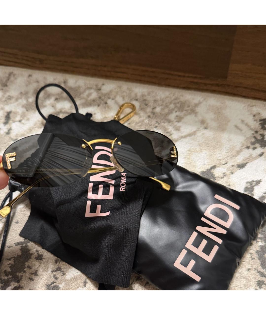 FENDI Антрацитовые солнцезащитные очки, фото 3