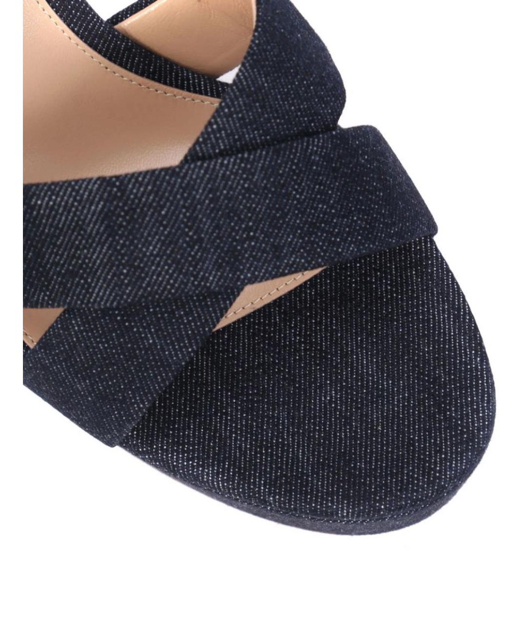 GIANVITO ROSSI Синие текстильные босоножки, фото 3