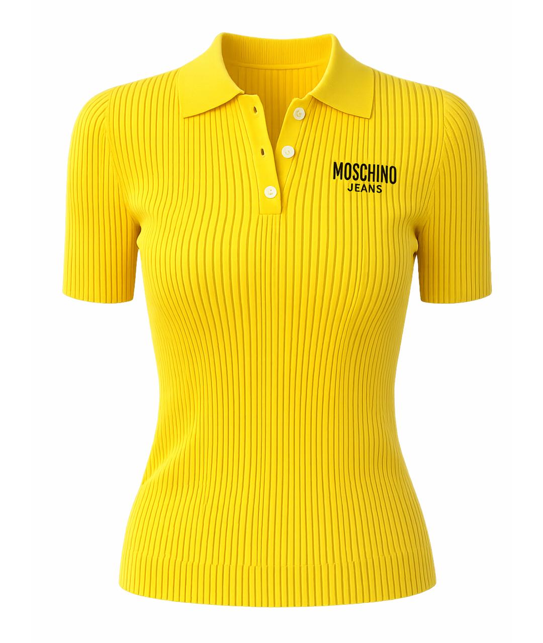 MOSCHINO JEANS Желтая вискозная футболка, фото 1