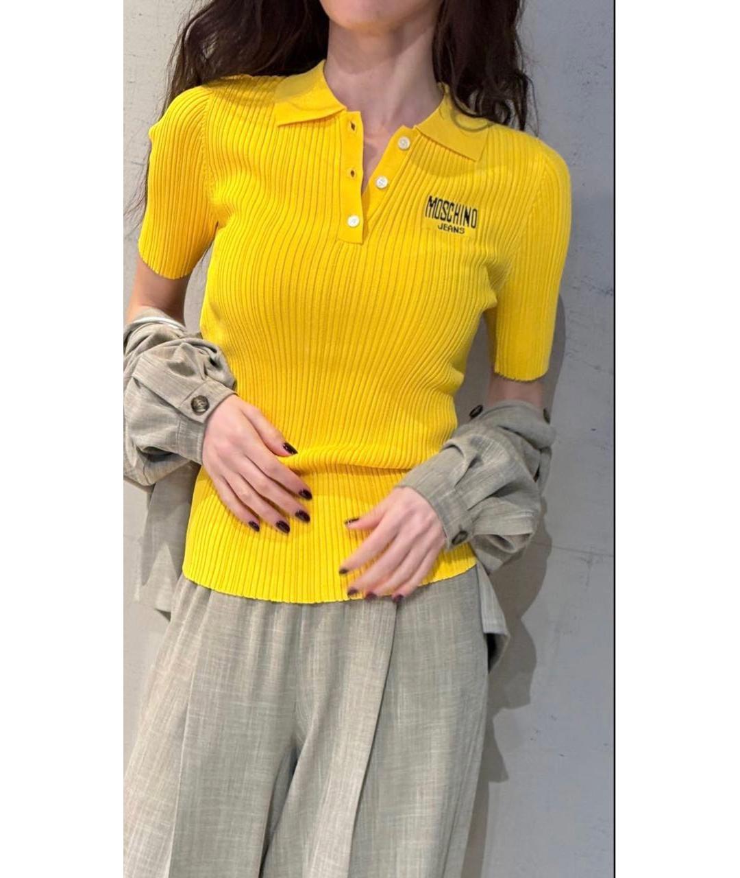 MOSCHINO JEANS Желтая вискозная футболка, фото 8