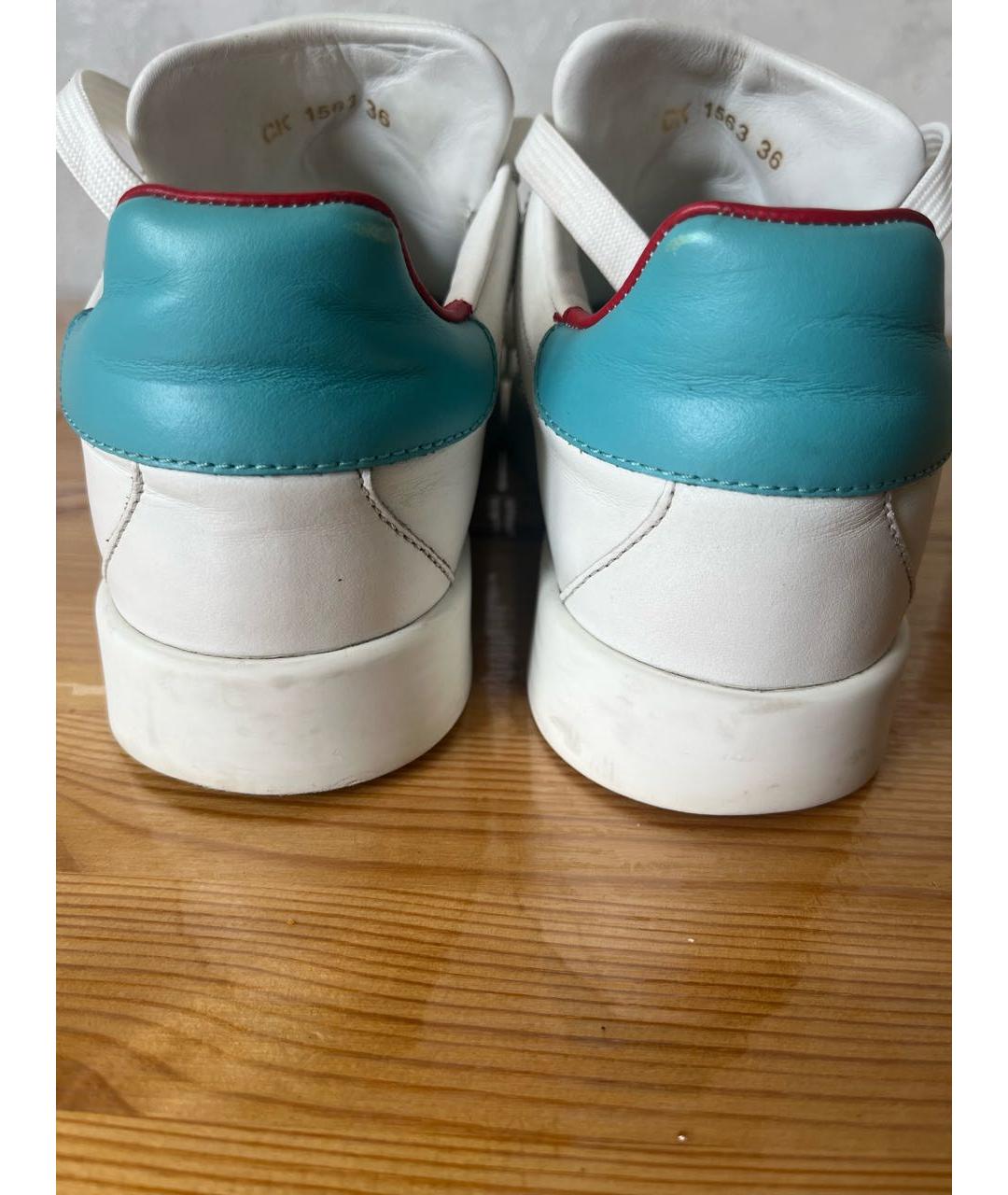 DOLCE&GABBANA Белые кожаные кроссовки, фото 4