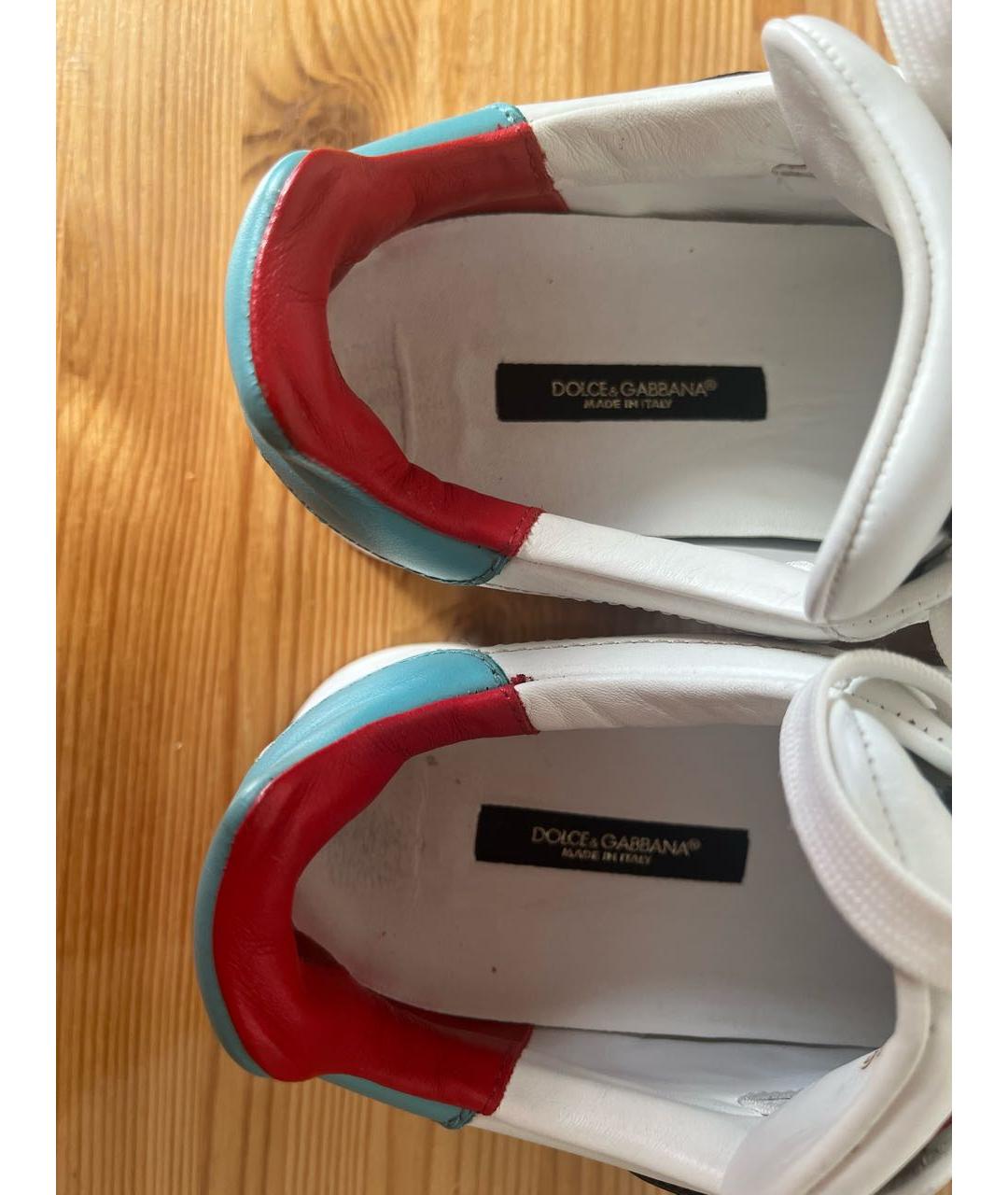 DOLCE&GABBANA Белые кожаные кроссовки, фото 3