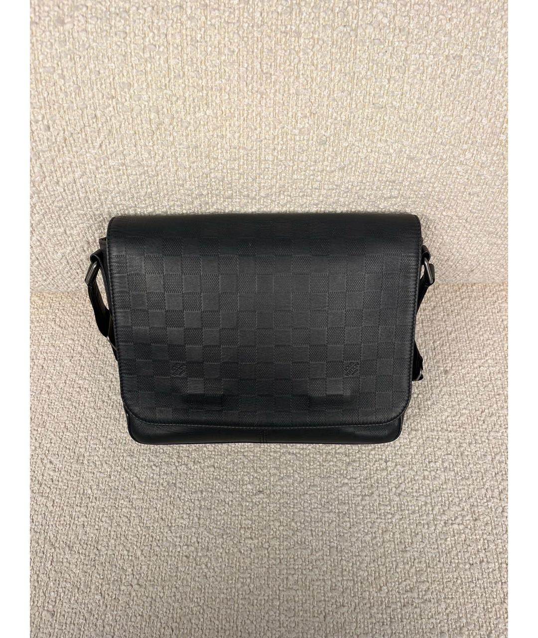 LOUIS VUITTON Черная кожаная сумка на плечо, фото 9